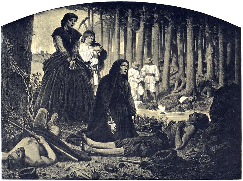 Pobojowisko po walce powstańców styczniowych z carską armią. Autor: Artur Grottger
