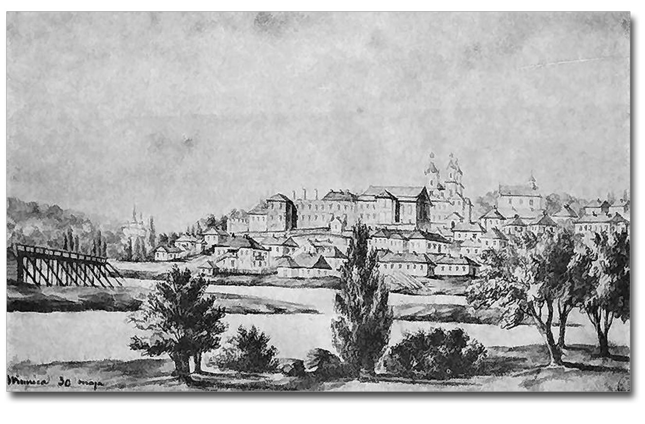 Winnica. Widok na miasto. Szkic N. Ordy z 1870r.